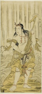 The Actor Sawamura Sojuro III as Kongara Doji in the Play Kitekaeru Nishiki no Wakayaka, Performed