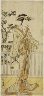 The Actor Iwai Hanshiro IV as Okumi of the Mieido Fan Shop (?) in the Play Sanjuk-koku Yobune no