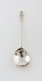 Apostle Spoon: St. Bartholomew, 1618/19, London, England, London, Silver, figure gilded, 18.7 x 5.3