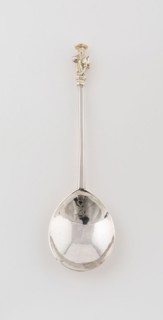 Apostle Spoon: St. Matthias, 1636/37, London, England, London, Silver, figure gilded, 18.6 x 5.2 cm