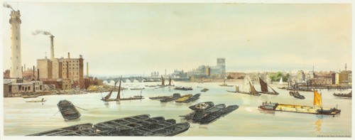 Westminster, from Waterloo Bridge, plate nineteen from Original Views of London as It Is, 1842,