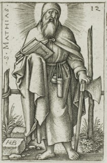 St. Matthias, plate 12 from The Twelve Apostles, 1545, Sebald Beham, German, 1500-1550, Germany,