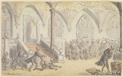 Study for Dr. Syntax Entertained at College, c. 1828, Thomas Rowlandson, English, 1756-1827,