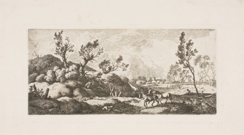 Landscape, Boy with Horse, 1777, Ferdinand Kobell, German, 1740-1799, Germany, Etching in black on