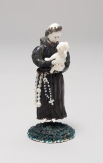 Monk Holding a Child, 1700/50, Nevers, France, Glass, lampwork (verre de Nevers), metal armature, H