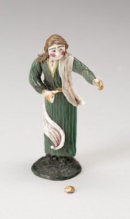 Girl, 18th century, Nevers, France, Glass, lampwork (verre de Nevers), metal armature, H. 7.6 cm (3