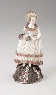 Lady, 1750/99, Nevers, France, Glass, lampwork (verre de Nevers), metal armature, H. 12.1 cm (4 3/4