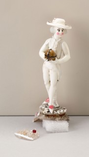 Man Holding a Ball, 1750/99, Nevers, France, Glass, lampwork (verre de Nevers), metal armature, H.
