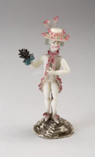 Man with Bouquet, 1750/99, Nevers, France, Glass, lampwork (verre de Nevers), metal armature, H. 8