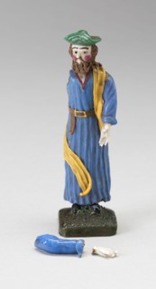 Man, 18th century, Nevers, France, Glass, lampwork (verre de Nevers), metal armature, H. 8.9 cm (3
