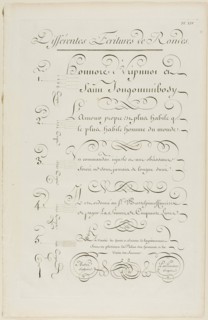 Various Rounded-Style Calligraphy, from Encyclopédie, 1760, Aubin (French, active 18th century),