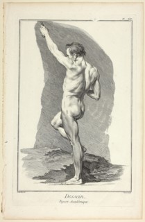 Design: Academic Figure, from Encyclopédie, 1762/77, Benoît-Louis Prévost (French, c. 1735-1809),
