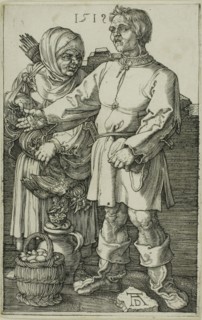 The Peasant and His Wife at Market, 1519, Albrecht Dürer, German, 1471-1528, Germany, Engraving in