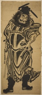 Shoki, the Demon Queller, c. 1745, Okumura Masanobu, Japanese, 1686-1764, Japan, Hand-colored