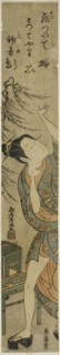 Young woman releasing a bird, c. 1760/65, Torii Kiyomitsu I, Japanese, 1735-1785, Japan, Color