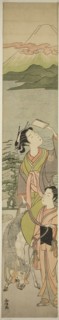 Parody of Ariwara no Narihira’s journey to the east, c. early 1770s, Masunobu, Japanese, active c.