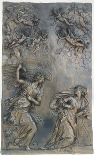 The Annunciation, c. 1583, Alessandro Vittoria, Italian, 1525—1608, Italy, Bronze, 97.8 × 61.6 cm