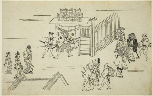 Entrance to Ageyacho, from the series The Appearance of Yoshiwara (Yoshiwara no tei), c. 1681/84,