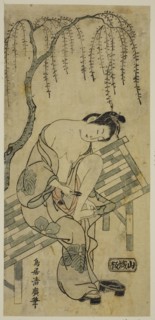 Trimming Her Nails, c. 1755, Torii Kiyohiro, Japanese, active c. 1737-76, Japan, Color woodblock