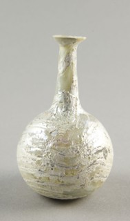 Bottle, 1st century BC, Roman, Levant or Syria, Syria, Glass, blown technique, H. 9.5 cm (3 3/4 in