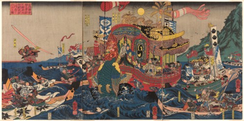 The Utter Defeat of the Taira Clan in the Great Genpei War at Akama Bay in Nagato Province (Nagato