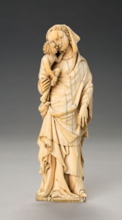 Virgin and Child, 1350/75, South Netherlandish or German (Rhineland), Meuse, Ivory, H: 16.8 cm (6