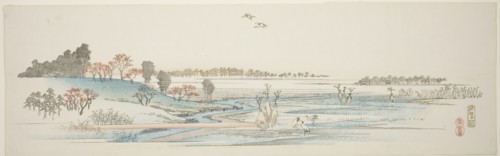 Yuhigaoka, from an untitled series of famous views of the Edo suburbs, c. 1839/40, Utagawa