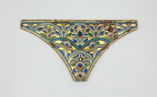 Spandrel for a Reliquary Shrine, 1170/1180, German, Cologne, Cologne, Gilt copper, champlevé