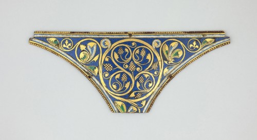 Spandrel for a Reliquary Shrine, 1170/1180, German, Cologne, Cologne, Gilt copper, champlevé