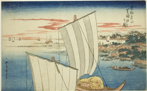 Low Tide at Shibaura (Shibaura shiohi no zu), from the series Famous Views of the Eastern Capitol