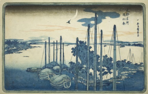 First Cuckoo of the Year at Tsukuda Island (Tsukudajima, hatsu hototogisu), from the series Famous