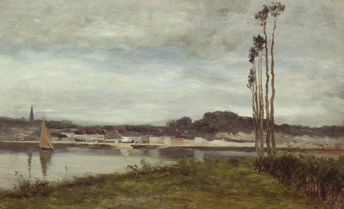 On the Seine, c. 1895, Homer Dodge Martin, American, 1836–1897, United States, Oil on canvas, 39.1