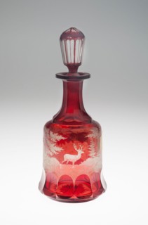 Decanter, c. 1840/50, Bohemia, Czech Republic, Bohemia, Glass with red flashing, H. 25.4 cm (10 in