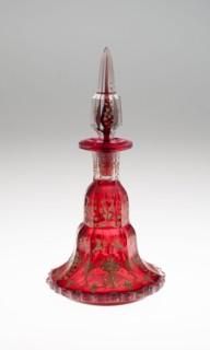 Scent Bottle, Mid to late 19th century, Bohemia, Czech Republic, Bohemia, Glass, blown, cut,