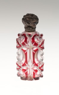 Scent Bottle, c. 1840/50, Bohemia, Czech Republic, Bohemia, Glass, cut and colored with metal