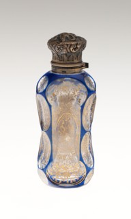 Scent Bottle, c. 1840/50, Bohemia, Czech Republic, Bohemia, Glass, cut and colored with metal