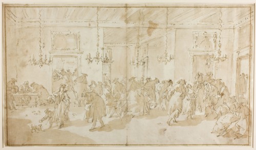 Il Ridotto, 1752/55, Giovanni Antonio Guardi, Italian, 1699-1760, Italy, Pen and brown ink, brush