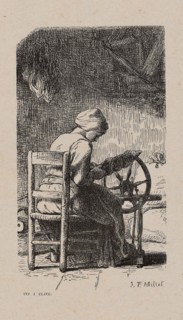 Woman Spinning, 1853, after drawing made in 1852, Jacques Adrien Lavieille (French, 1818-1862),
