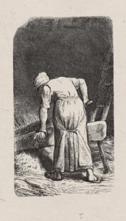 Woman Crushing Flax, 1853, after drawing made in 1852, Jacques Adrien Lavieille (French,