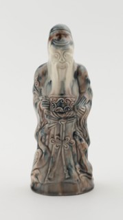 Figure of Shou Lao, c. 1750, England, Staffordshire, Staffordshire, Lead-glazed earthenware with