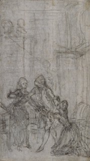 Study for Vignette-Frontispiece in Charles-Simon Favart’s L’Amitié à L’Epreuve, c. 1771, Hubert