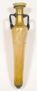 Double-Handled Flask, 4th/5th century AD, Byzantine, Eastern Mediterranean, Syria, Glass, blown