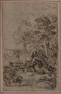Study for Vignette in Fontenelle’s (attr.) Les Amours de Mirtil, Canto IV, c. 1761, Hubert François