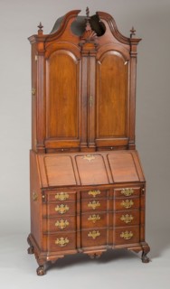 Desk and Bookcase, 1760/70, American, 18th century, Salem, Massachusetts, Salem, Mahogany and white