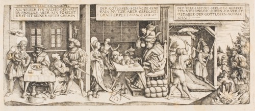 Three Proverbs of King Solomon, n.d., Daniel Hopfer, I, German, 1470-1536, Germany, Etching in
