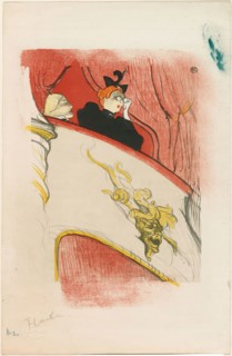 The Loge with the Gilded Mask, 1893, Henri de Toulouse-Lautrec, French, 1864-1901, France, Color