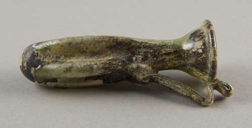 Flask, 3rd century AD, Roman, Levant or Syria, Syria, Glass, blown technique, 14 × 5.7 × 5.7 cm (5