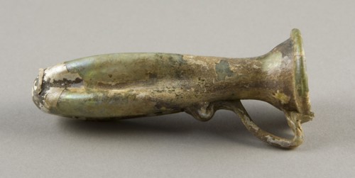 Flask, 3rd century AD, Roman, Levant or Syria, Syria, Glass, blown technique, 13.3 × 6 × 6 cm (5