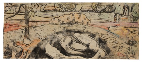 Manao tupapau (She Thinks of the Ghost or The Ghost Thinks of Her), 1894/95, Paul Gauguin, French,
