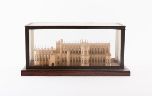Model of Westminster Hall, c. 1830, London, England, Paper, wood, and glass, 32.7 × 17.2 × 15.2 cm